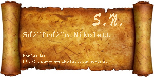 Sáfrán Nikolett névjegykártya