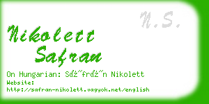nikolett safran business card